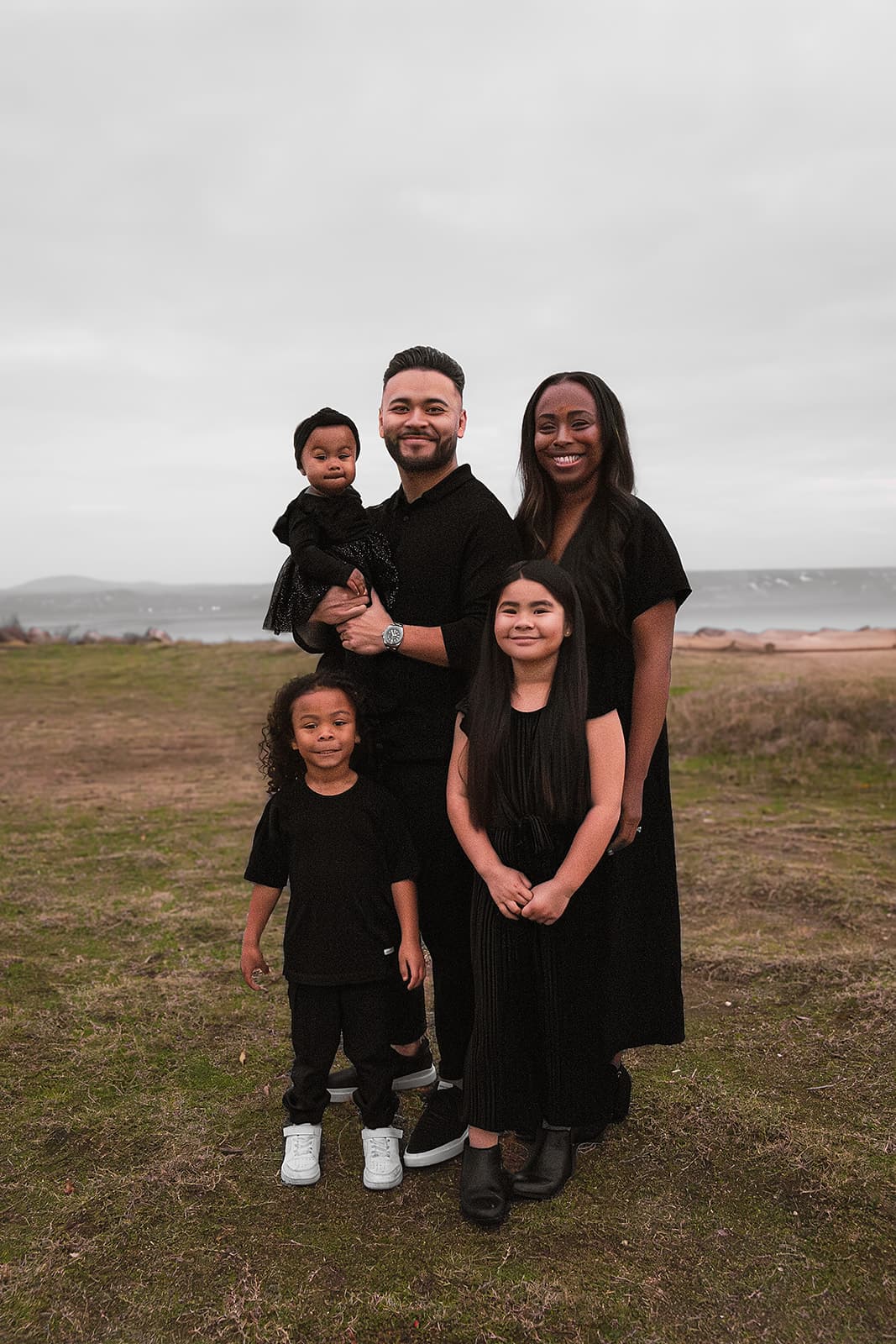 Family in soft natural light