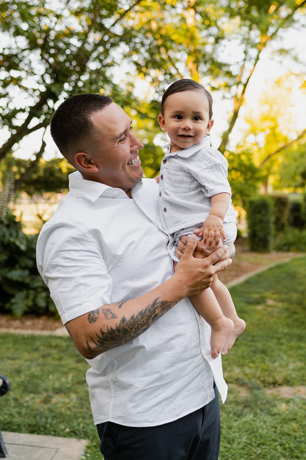 Family together, warm tones