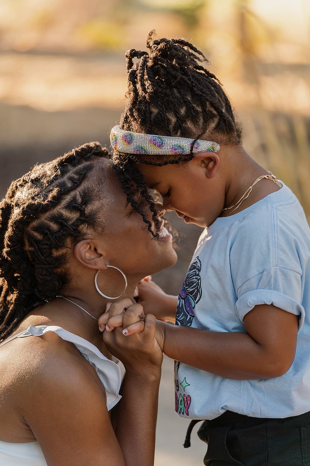 Mom and child touching noses
